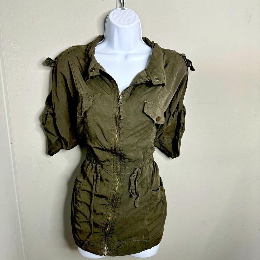 Green zip up jacket